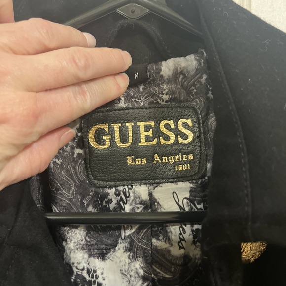 Guess Black Wool Pea Coat,‎ Pirate-core, Preppy - Picture 6 of 12